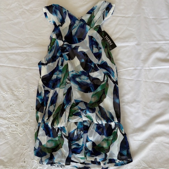 White House Black Market Tops - Coquette Boho Cottage core Nature White House Black Market blue & green Halter